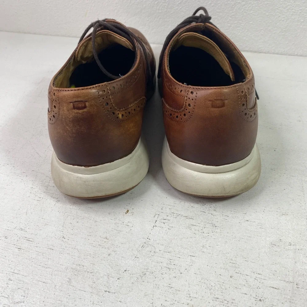 Florsheim Mens 10M Leather Brown Wingtip Oxford Dress Shoes Comfortech